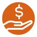 Hand and money icon